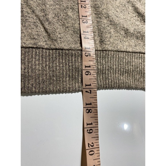 No Frills Womens Long Sleeve Soft Taupe Burnout Crop Drawstring Hoodie Size S - Picture 5 of 7